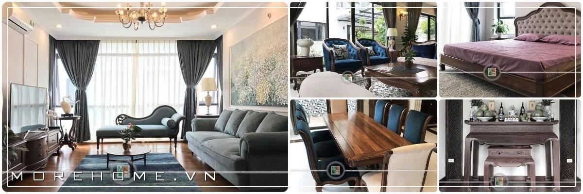  Thi công nội thất đồ gỗ tân cổ điển